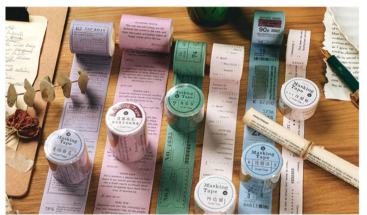 Retro Text Border Washi Tape