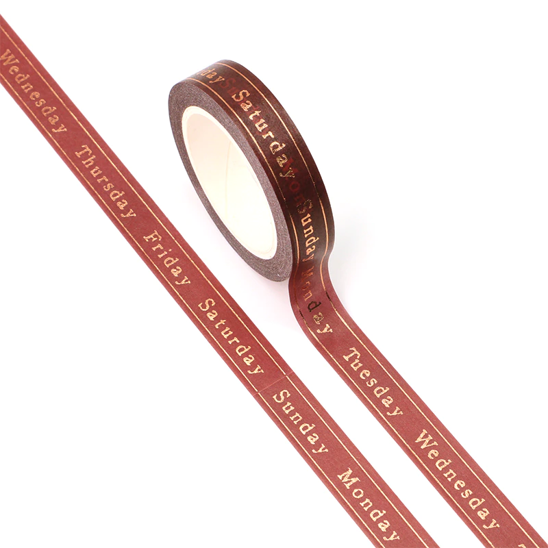 Foiled Days of the Week Washi Tape