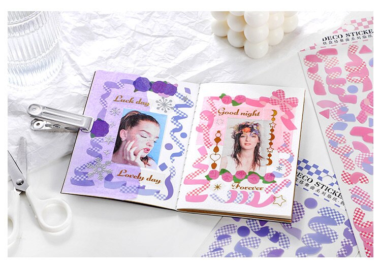 Checkered Confetti Stickers