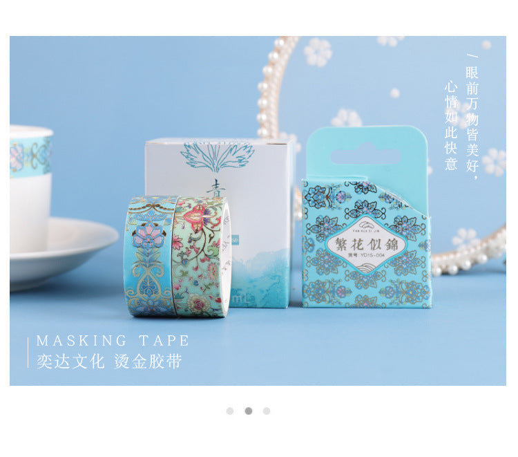 Blooming Flowers Gold Foiled Washi Tape
