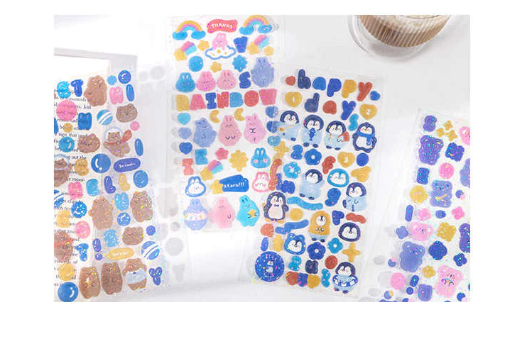 Happy Day Penguin Glitter PET Sticker
