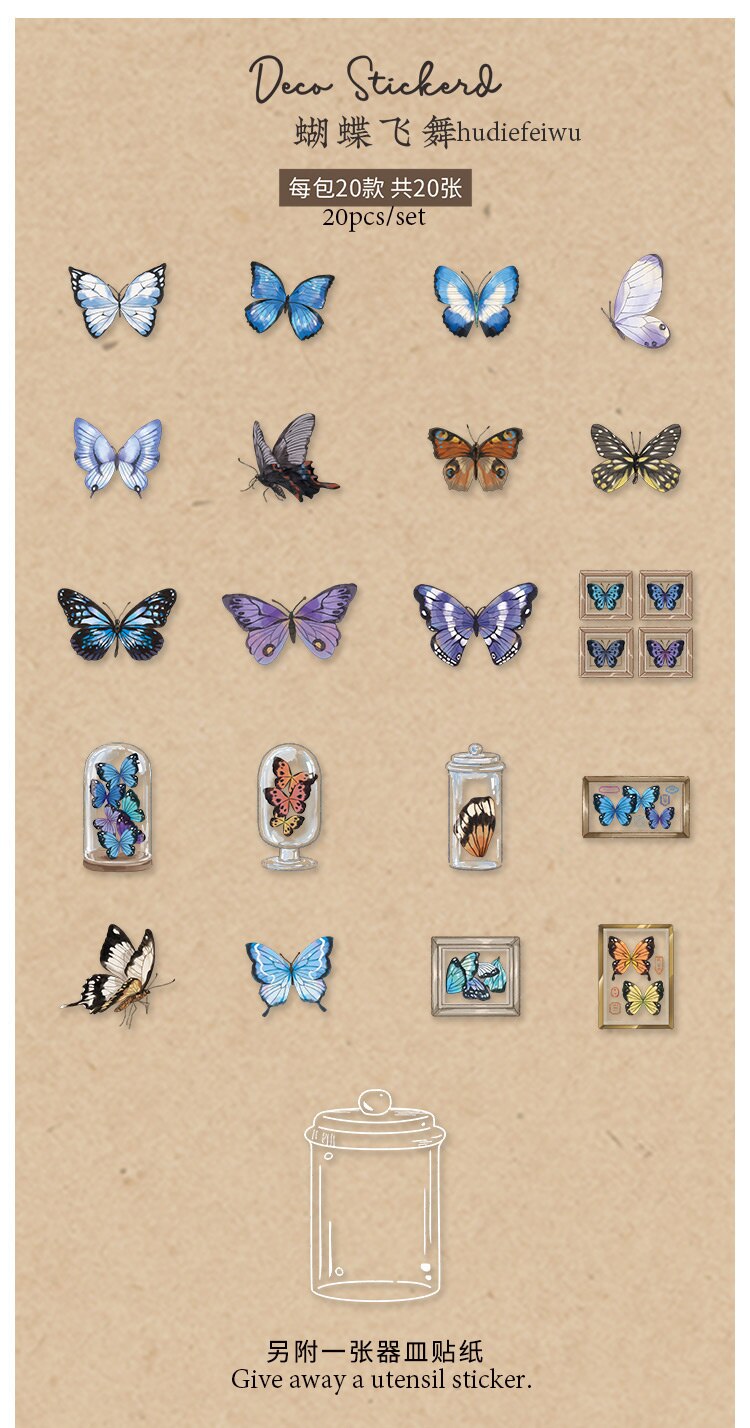 Retro Transparent PET Stickers