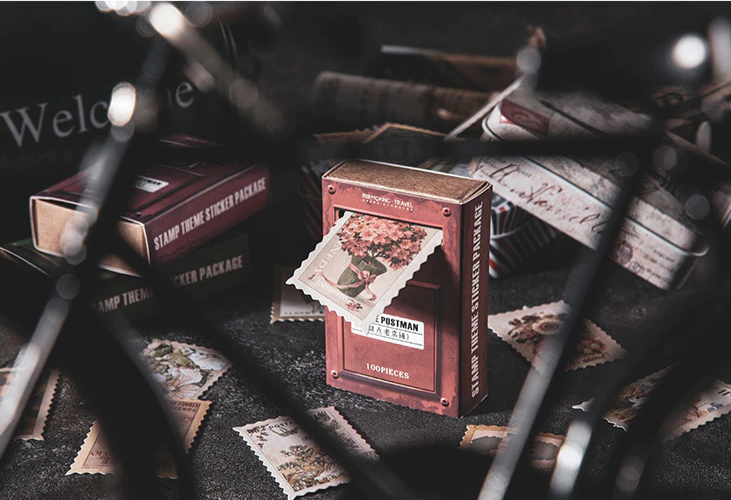 Little Postbox Retro Stamp Sticker Series