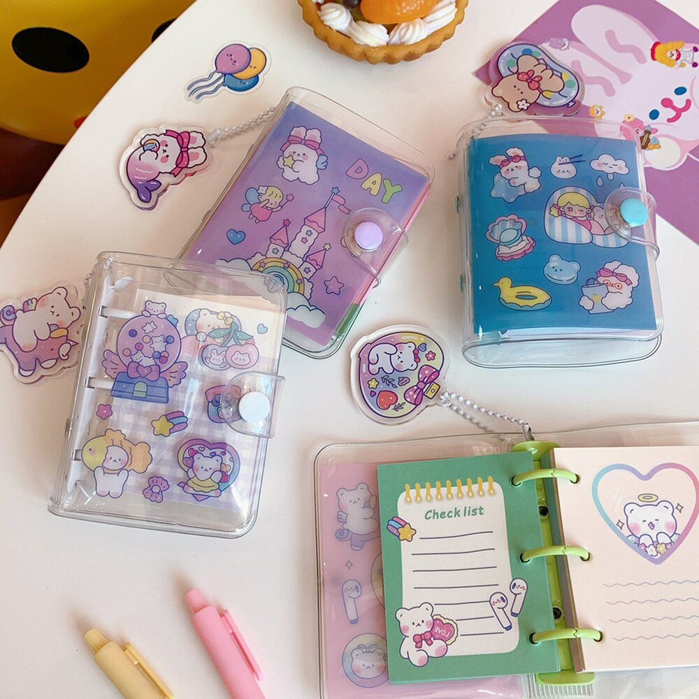Kawaii Transparent Mini Ring Binder