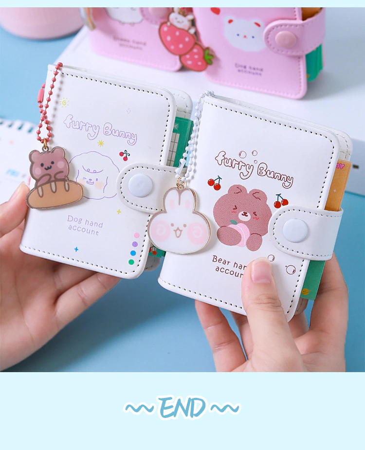 Kawaii Vegan Leather Padded Mini Ring Binder Set