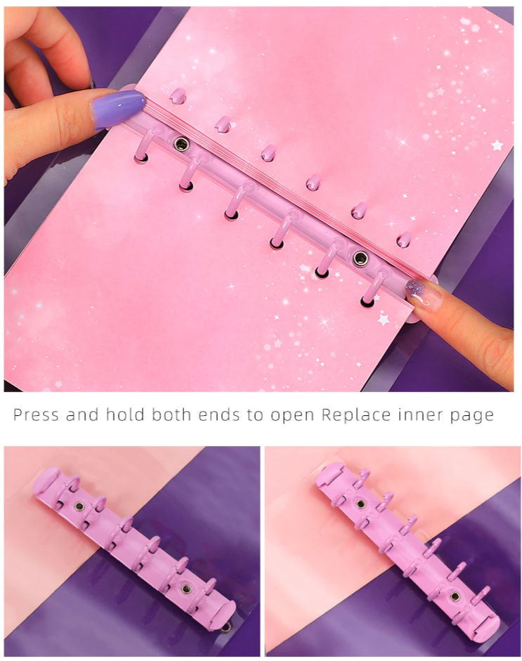 Cute Bear Transparent Ring Binder