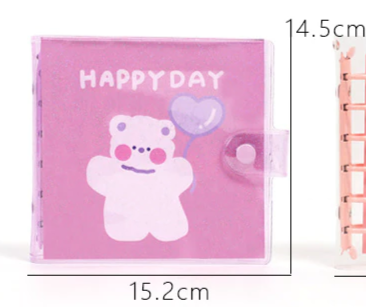 Cute Bear Transparent Ring Binder