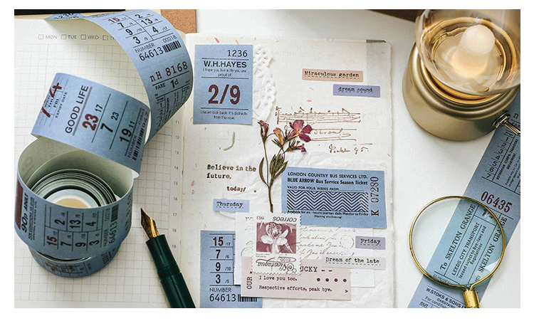 Retro Text Border Washi Tape