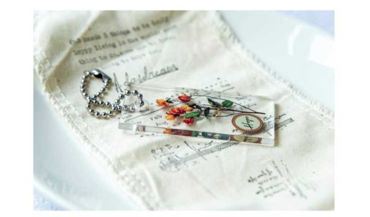 Dried Flowers Transparent Acrylic Charm