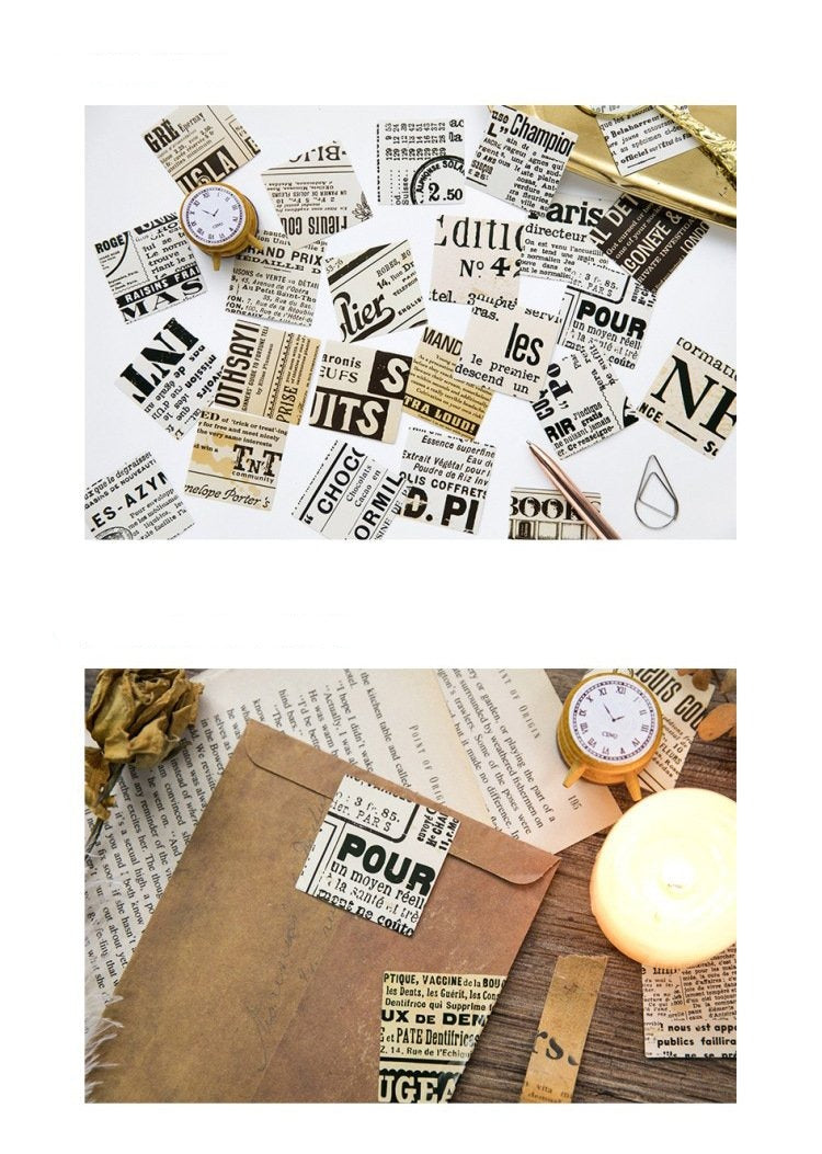 Vintage Newspaper Planner Stickers