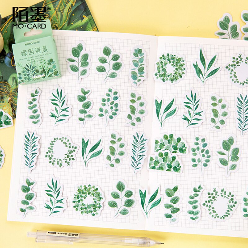 Green Leaves Planner Stickers