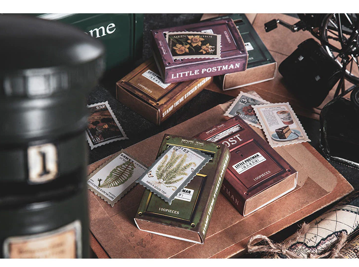 Little Postbox Retro Stamp Sticker Series