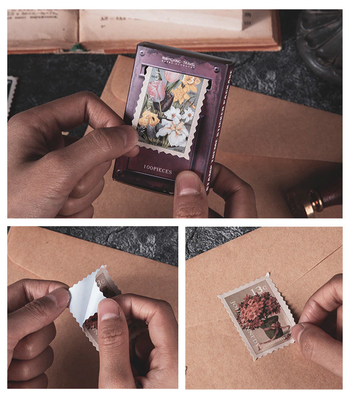 Little Postbox Retro Stamp Sticker Series