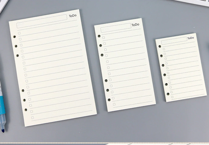 Transparent Ring Binder Inserts- To Do