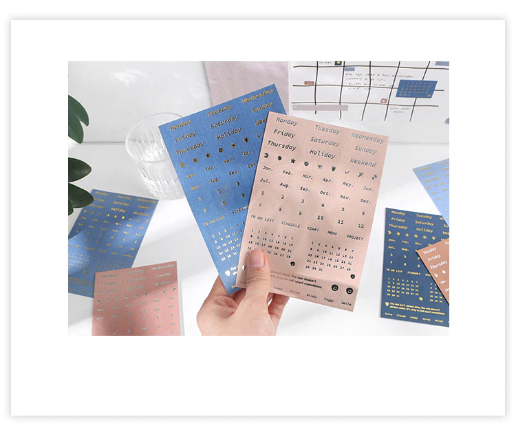 Calendar Foiled Stickers