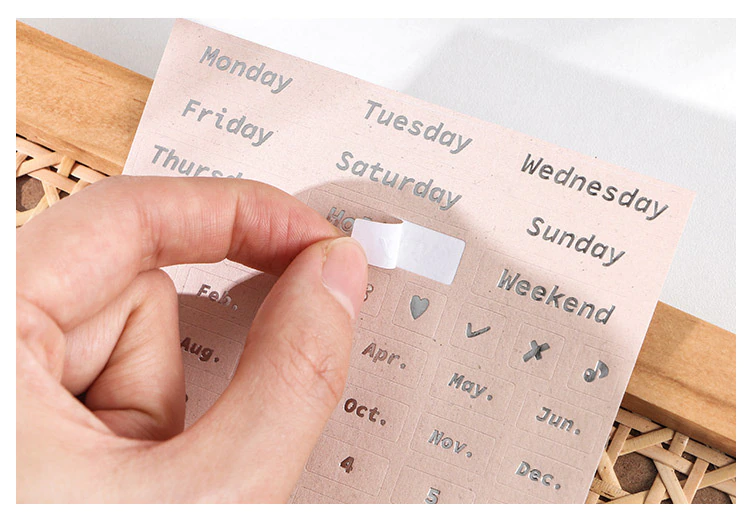 Calendar Foiled Stickers