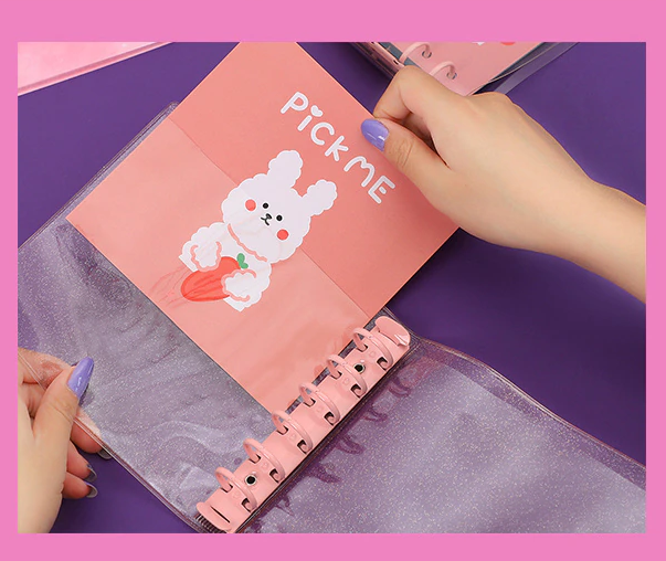 Cute Bear Transparent Ring Binder