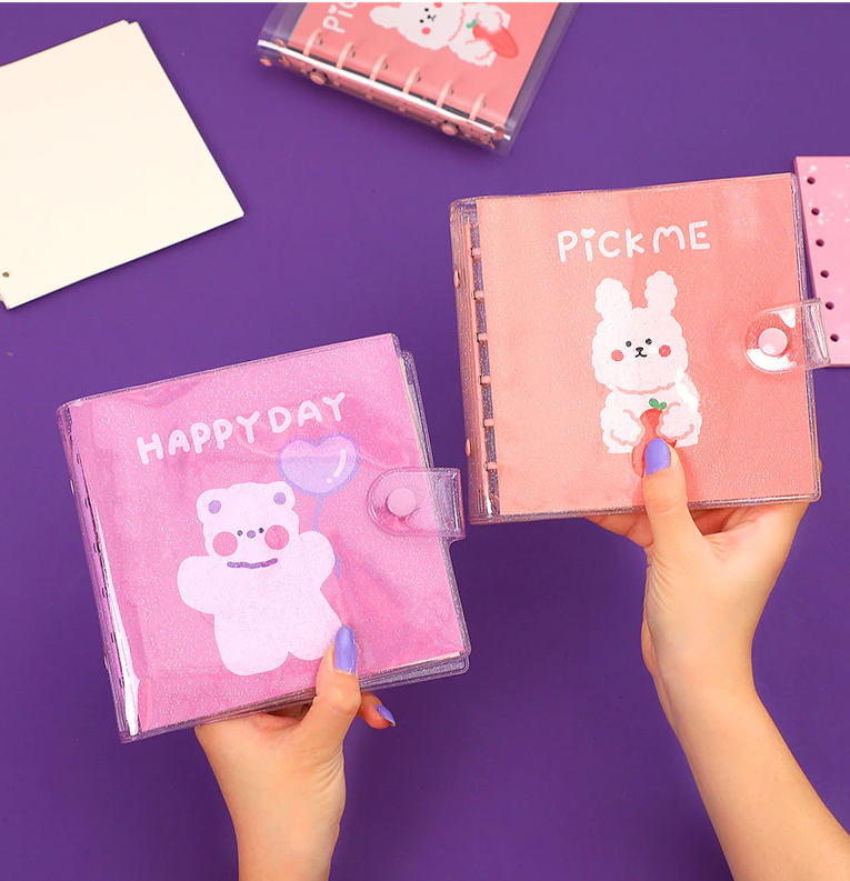 Cute Bear Transparent Ring Binder
