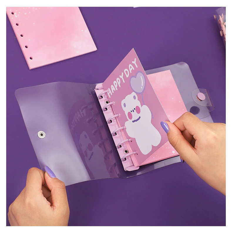 Cute Bear Transparent Ring Binder
