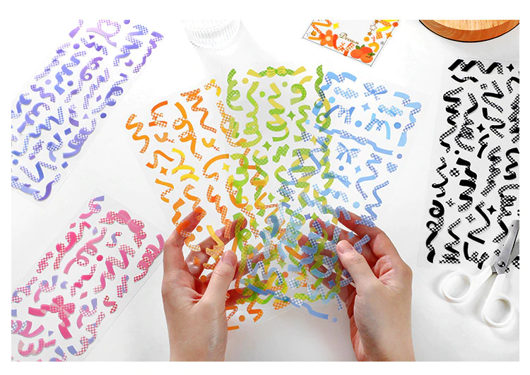 Checkered Confetti Stickers