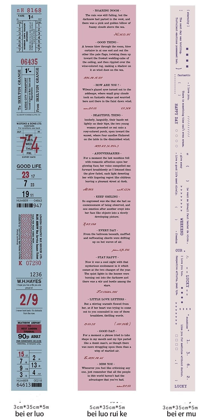 Retro Text Border Washi Tape
