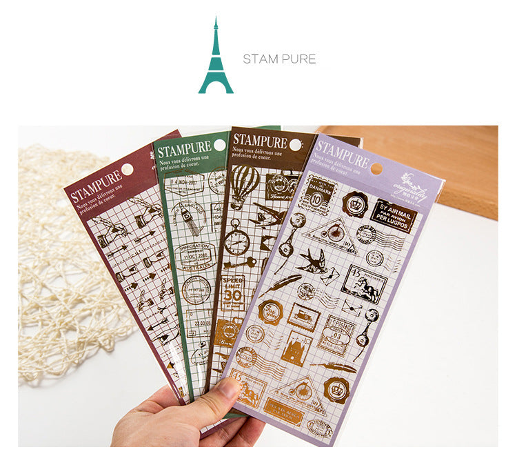 Retro Gold Foiled Stickers