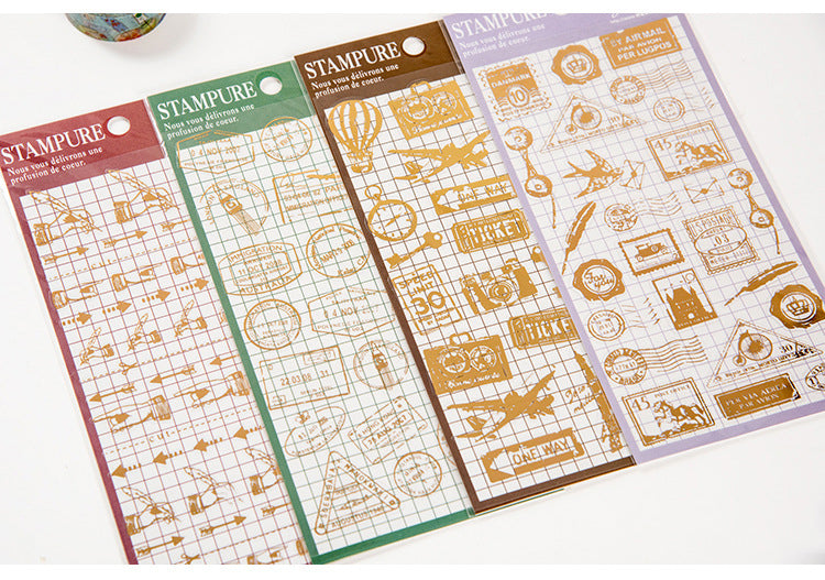 Retro Gold Foiled Stickers