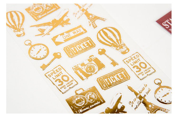 Retro Gold Foiled Stickers