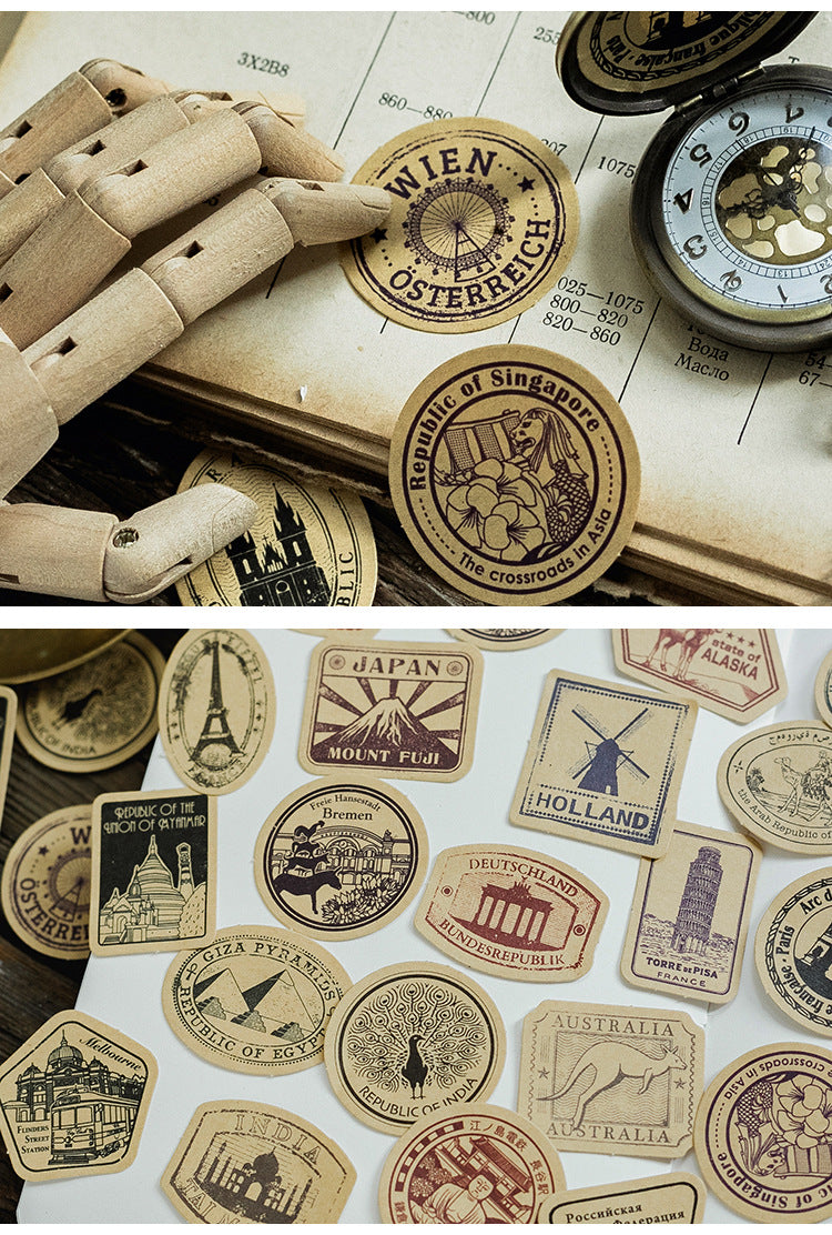 Vintage Travelling in the Old Days Planner Stickers