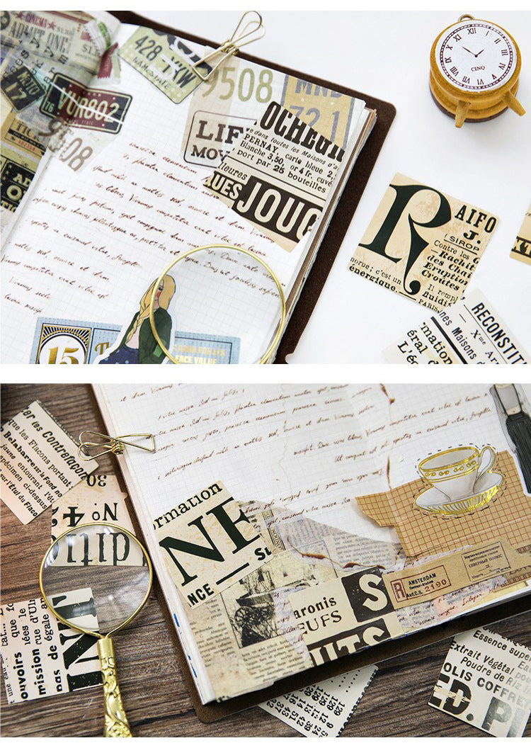 Vintage Newspaper Planner Stickers