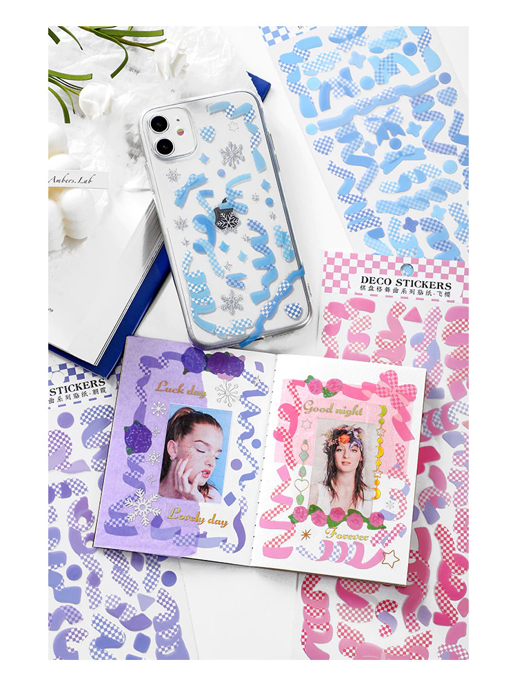 Checkered Confetti Stickers