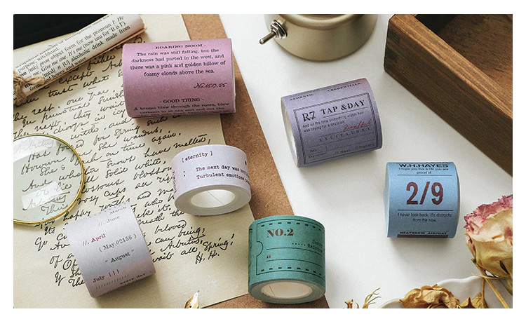 Retro Text Border Washi Tape