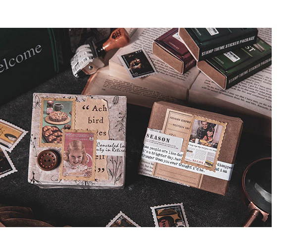 Little Postbox Retro Stamp Sticker Series