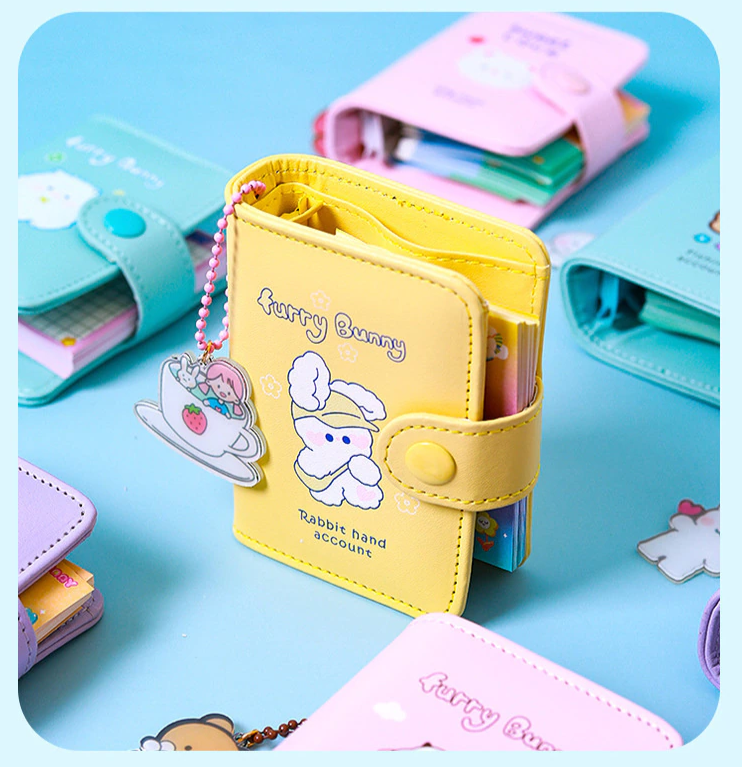 Kawaii Vegan Leather Padded Mini Ring Binder Set