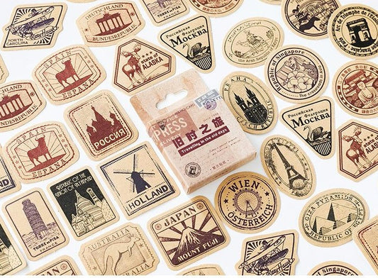 Vintage Travelling in the Old Days Planner Stickers