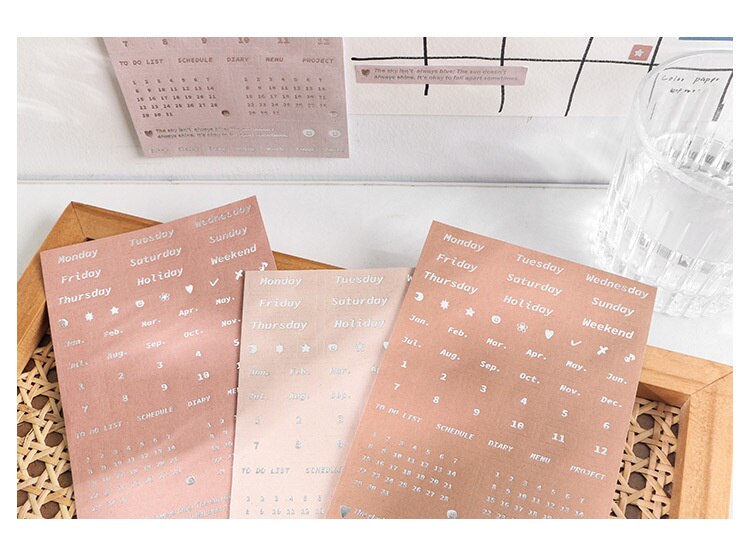 Calendar Foiled Stickers