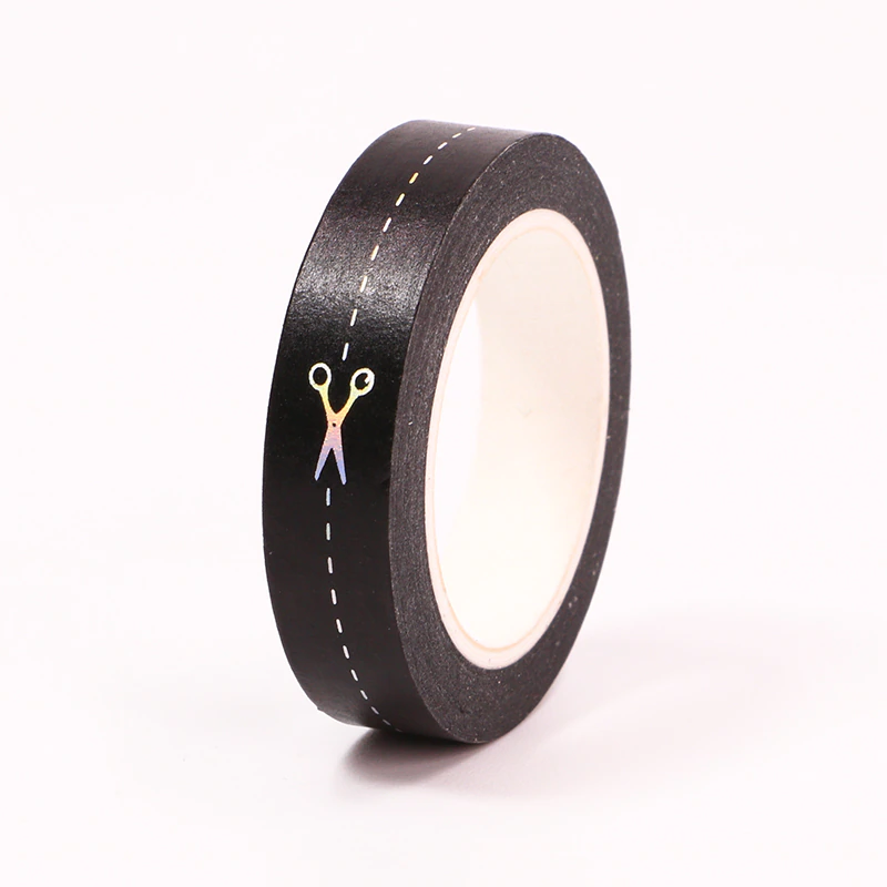 Scissors with Dotted Silver Foiled Line Washi Tape