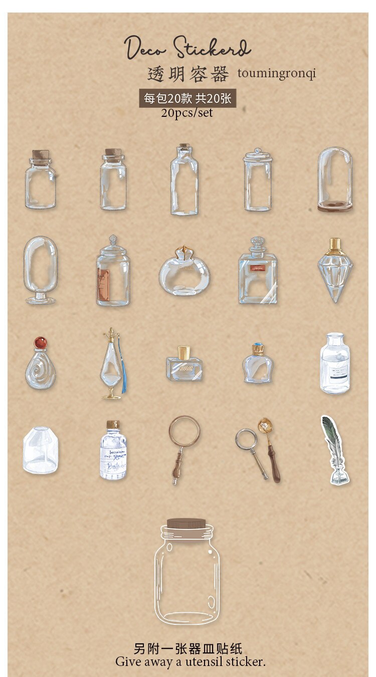 Retro Transparent PET Stickers