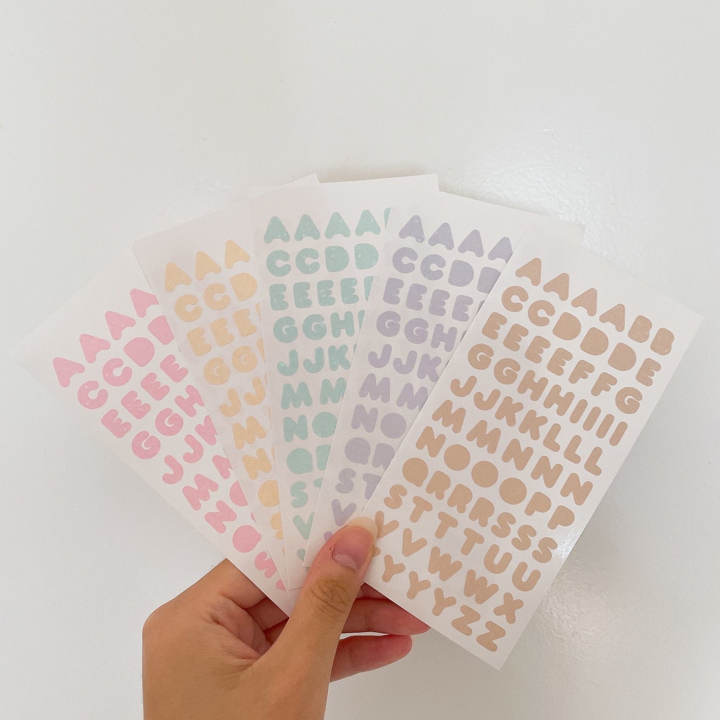 Pastel Alphabet Holographic Glitter Vinyl Stickers