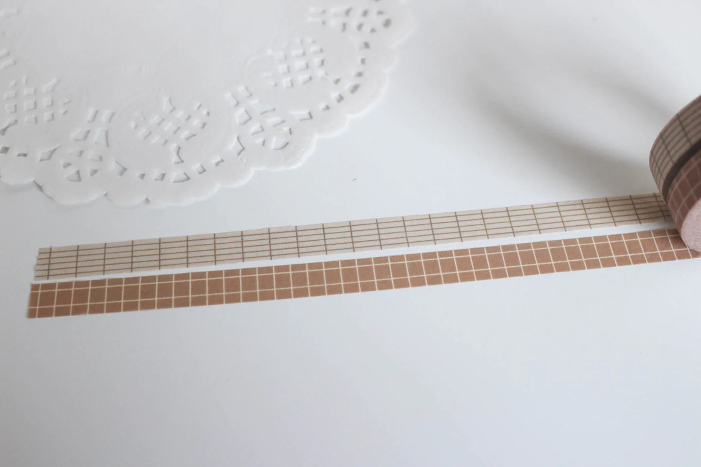 Parchment and Ash Mini Grid Washi Tape