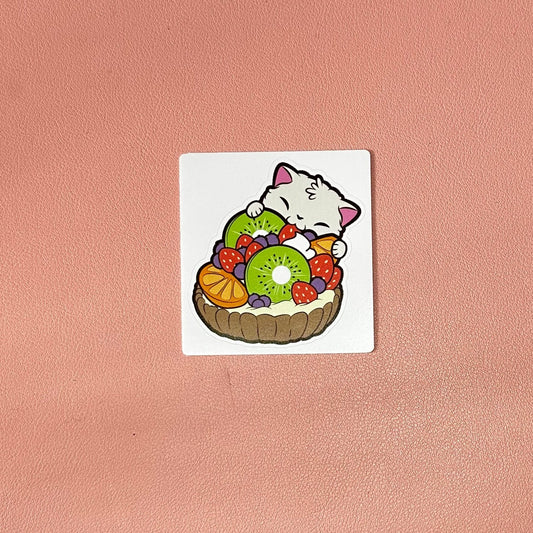 Cat Flan Die Cut Sticker