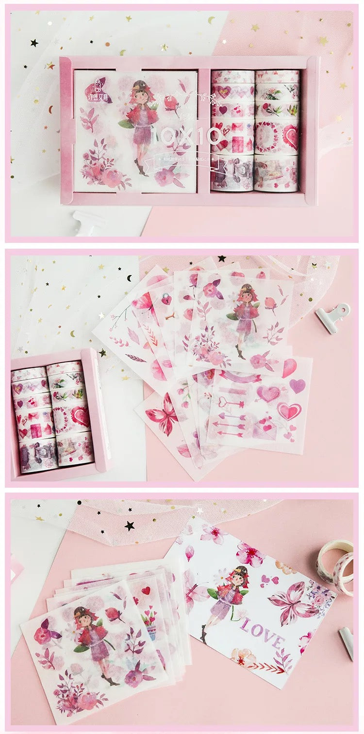 Pink Florals Washi Tape Box