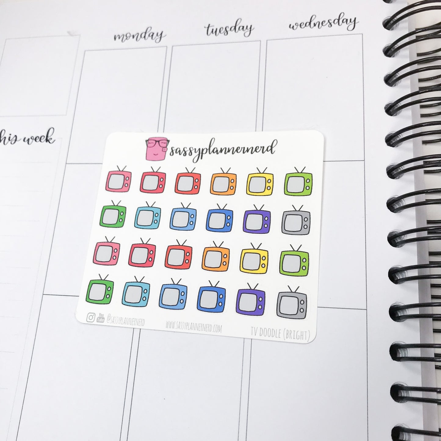 TV Icons Doodle Stickers