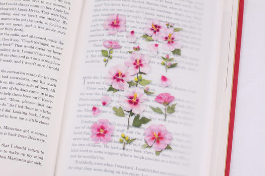 Appree Pressed flower sticker - Rose of Sharon