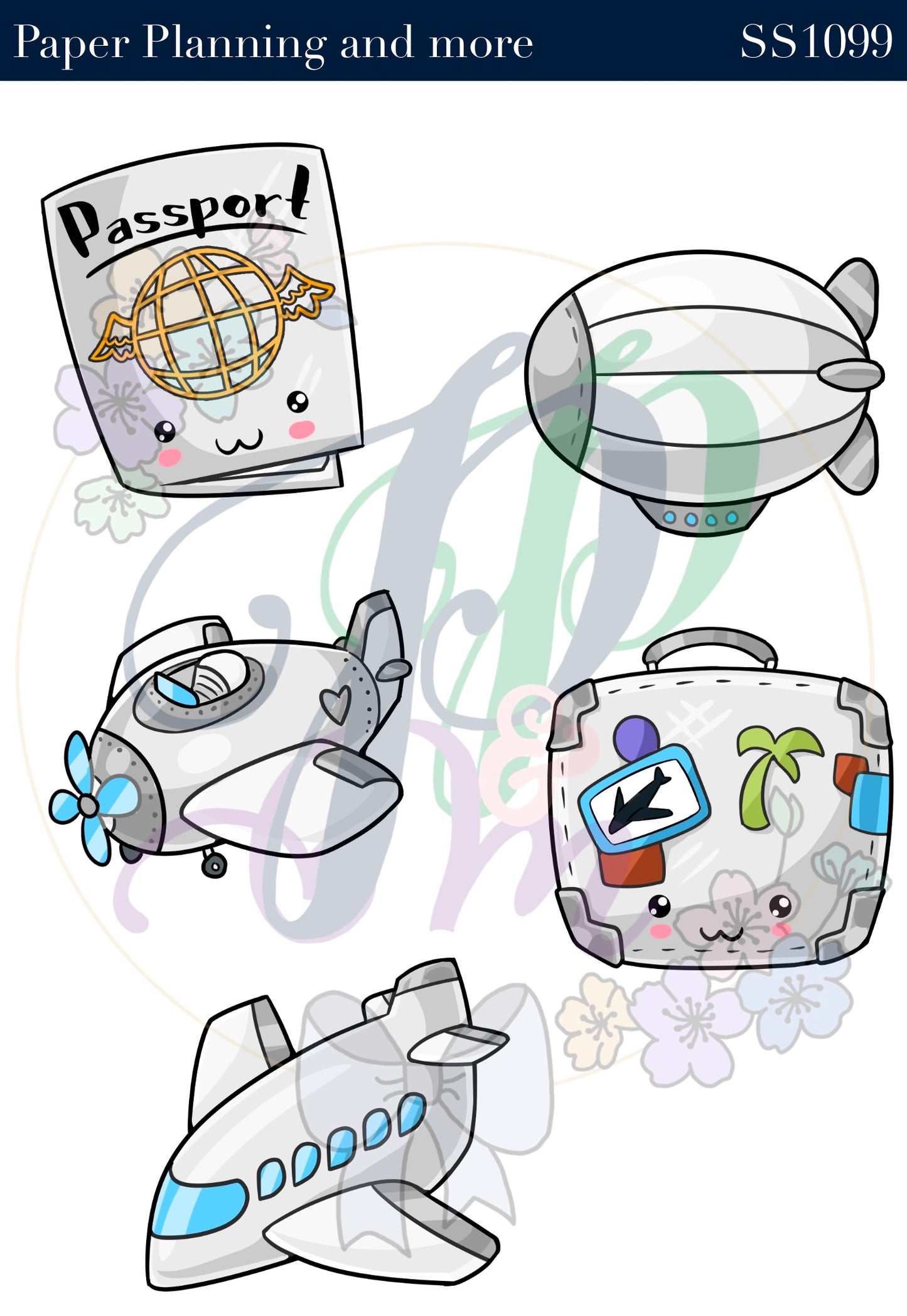 Kawaii Travel 1 Sticker Sheet