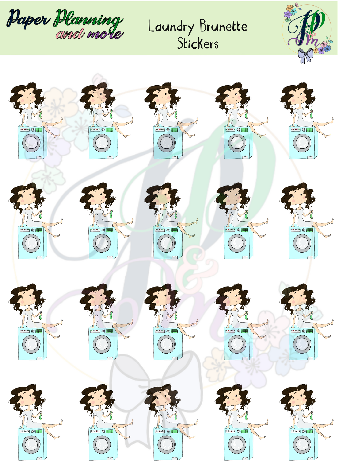 Laundry Brunette Sticker Sheet