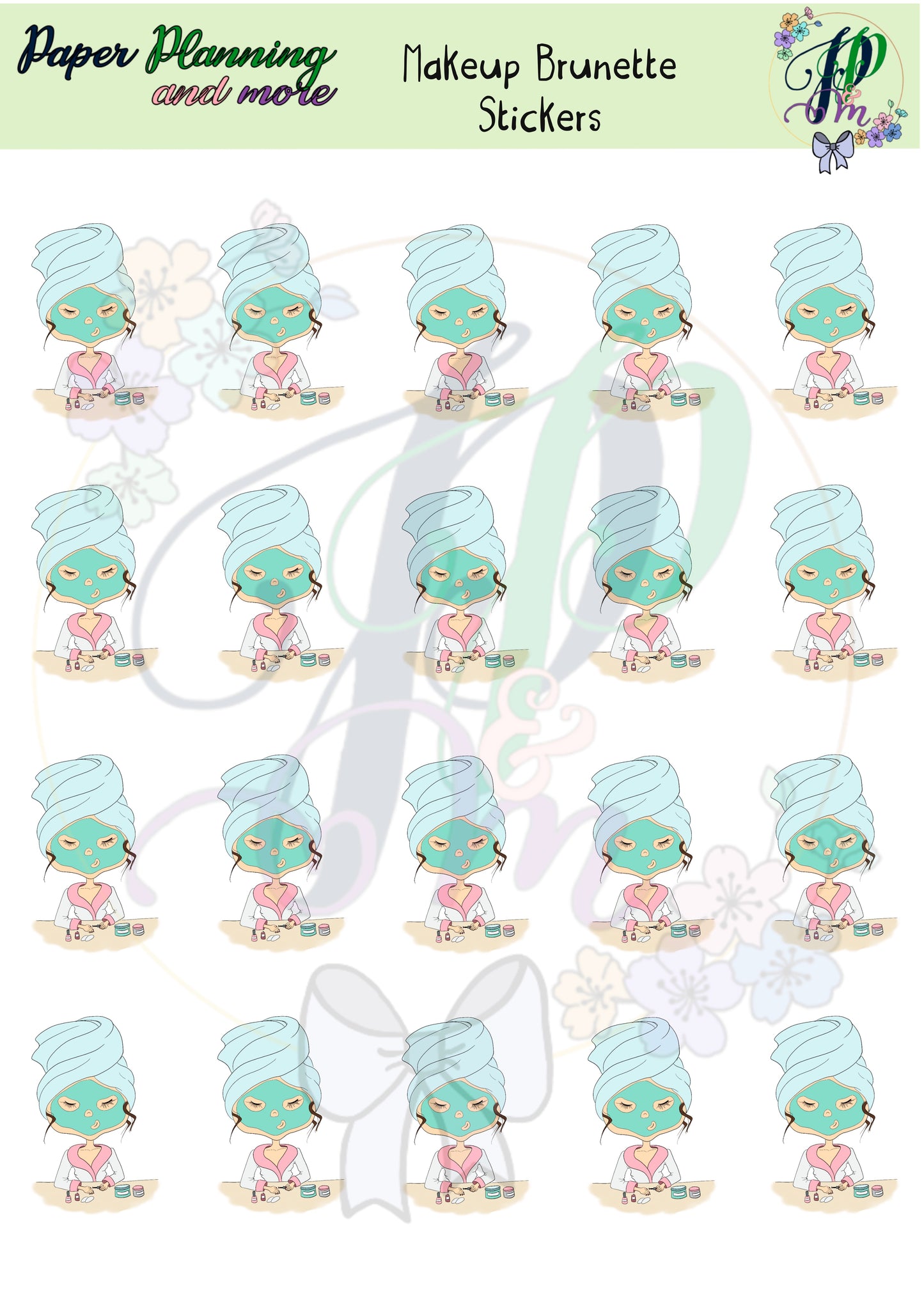 Makeup Brunette Sticker Sheet