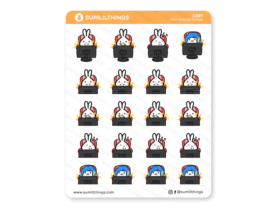 Next Episode Please // Binge Watch Stickers