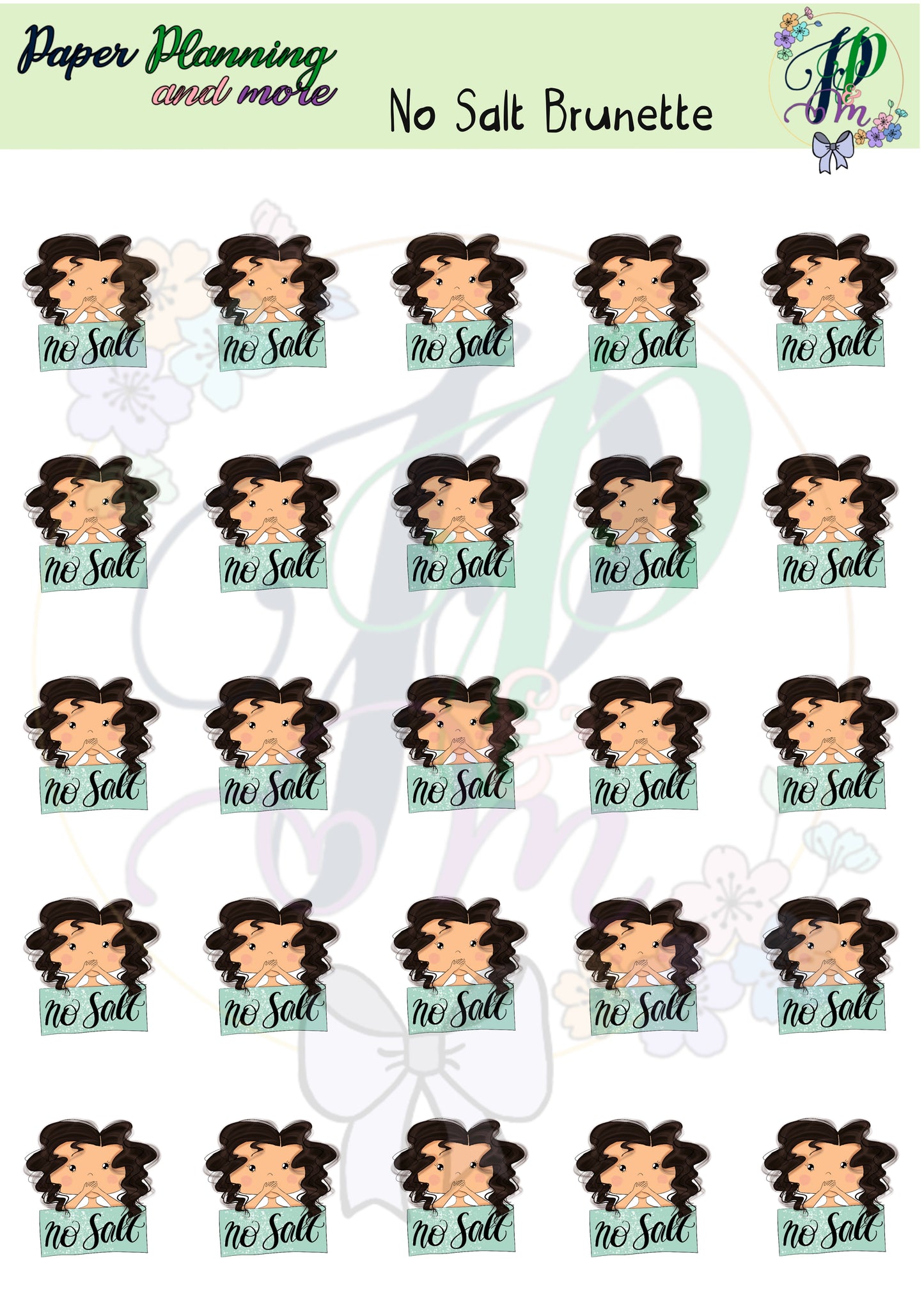 No Salt Sticker Sheet