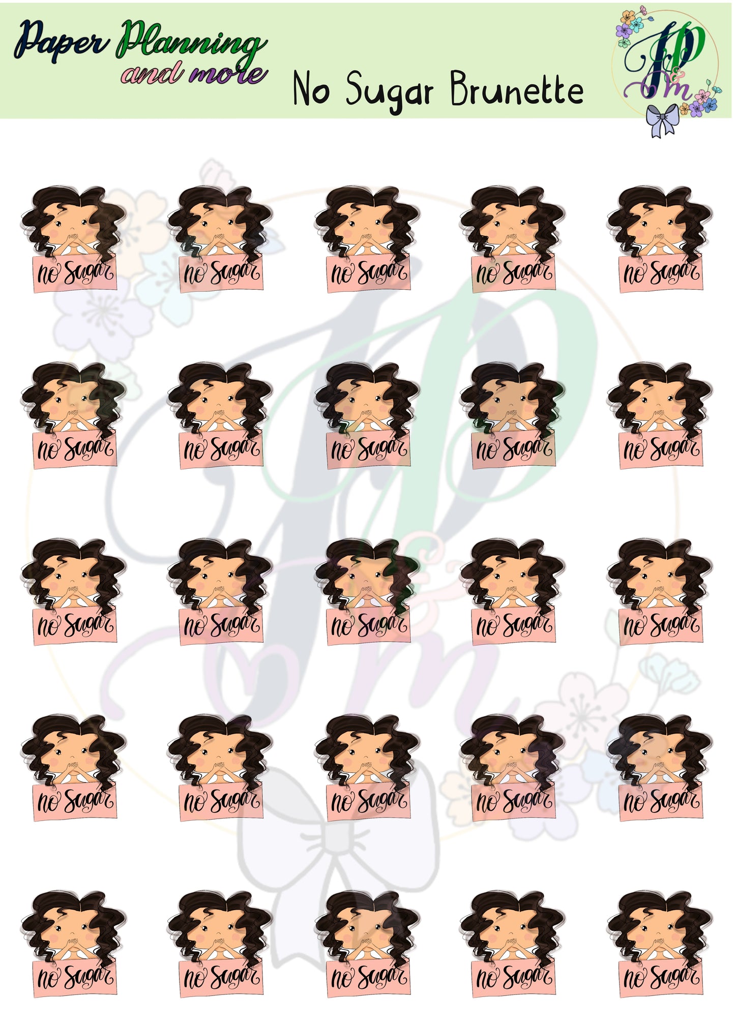 No Sugar Brunette Sticker Sheet